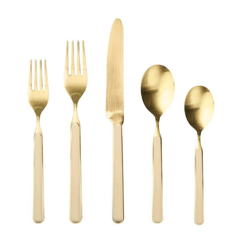 Mepra - Ménagère 20 pièces Fantasia Ice Gold Sesame