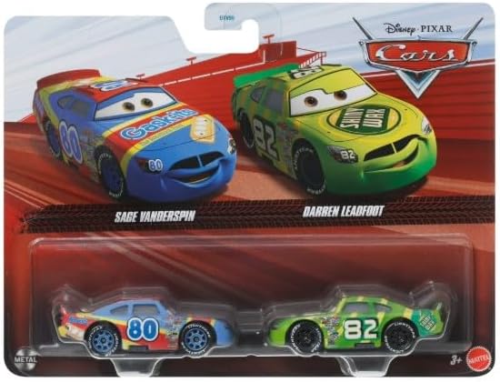 Mattel Cars Sage Vanderspin and Darren Leadfoot 1:55 die-cast 2-pack