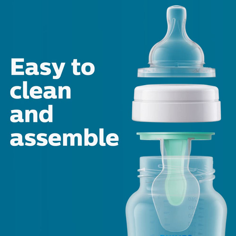 Philips Avent Anti-Colic AirFree Bottle SCY703/03, 9 oz., Medium Flow