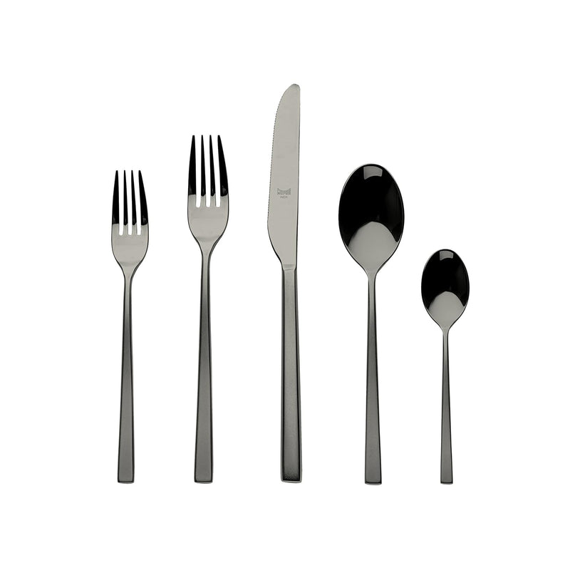Mepra - ATENA - 5-Piece Flatware Set | Frozen Black Gold