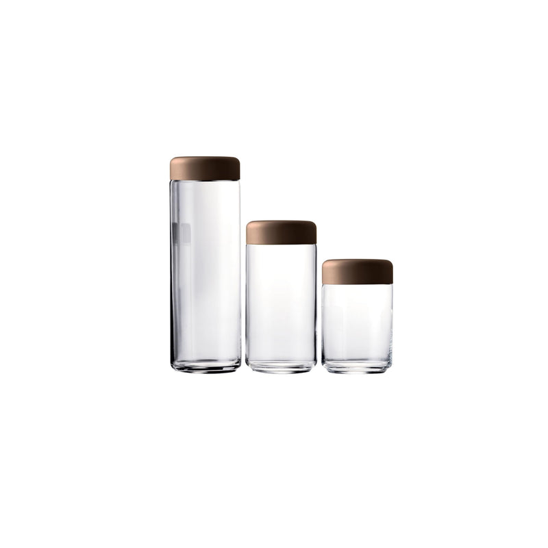 Mepra - Récipient alimentaire Atmosfera - Bronze mat Urano - Ensemble de 3 pièces