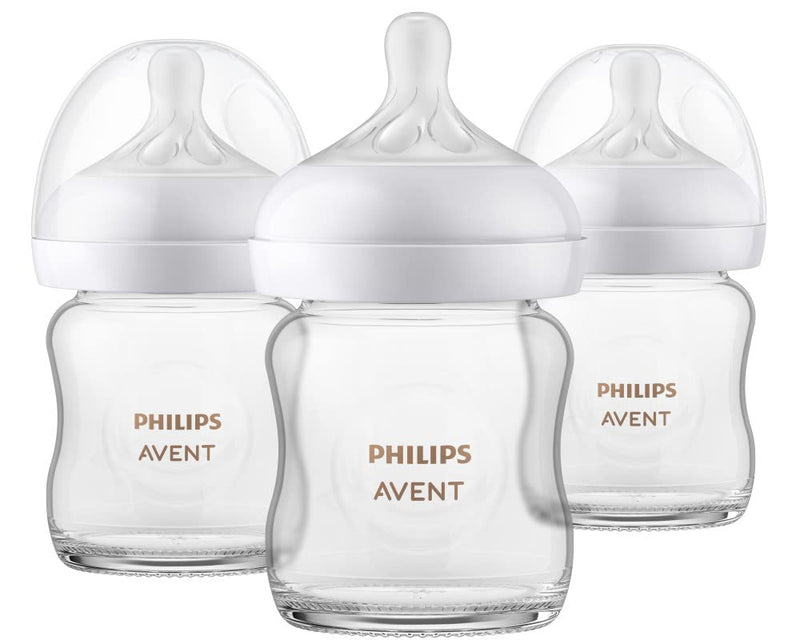 Philips Avent Natural Response Glass Bottles SCY910/03, 4 oz., 3 Pack