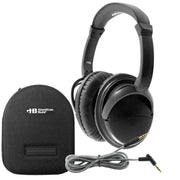 HamiltonBuhl NCHBC1 Deluxe Active Noise Cancelling Headphones with carrying case and 3.5 mm cable