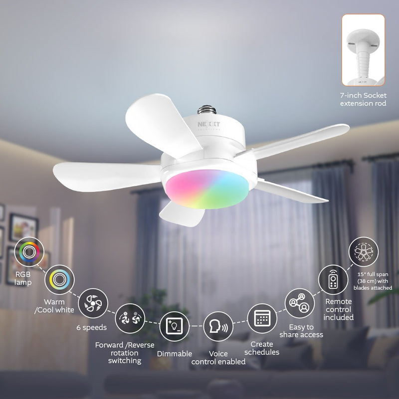 Nexxt NHA-F100 – socket fan and light features