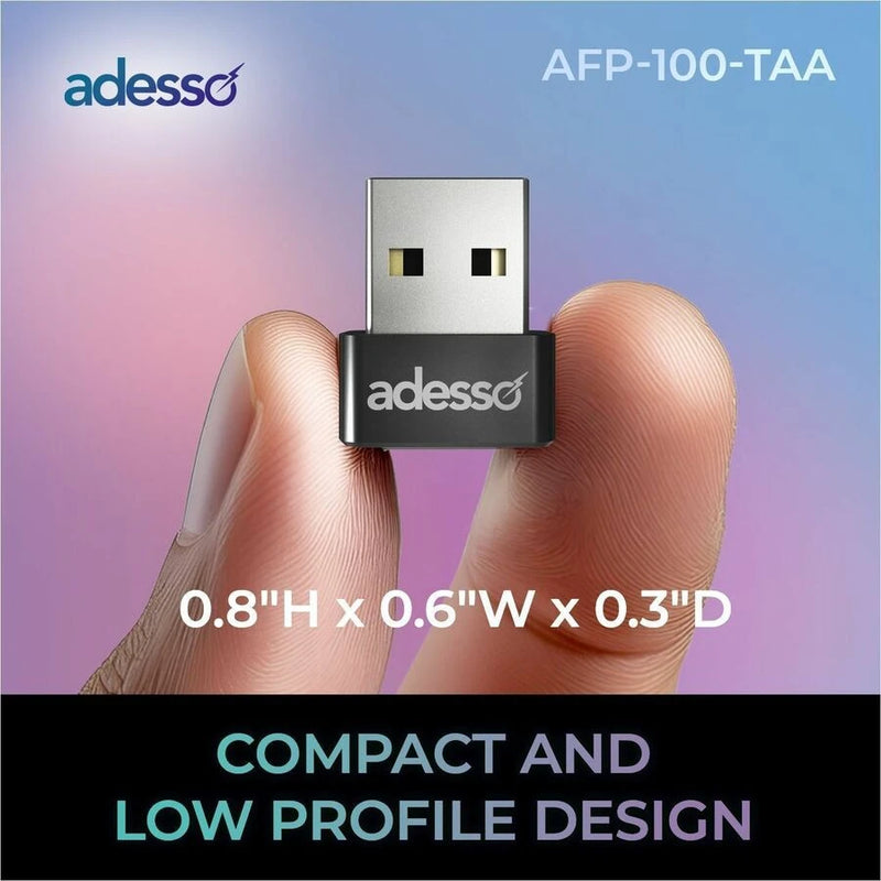 Adesso – Lecteur d'empreintes digitales de bureau FP-100 (clé USB A)