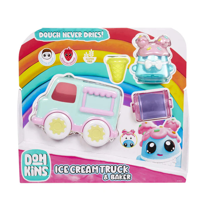 DohKins - Ensemble de jeu Camion de crème glacée et pâte à modeler « Never-Dry »