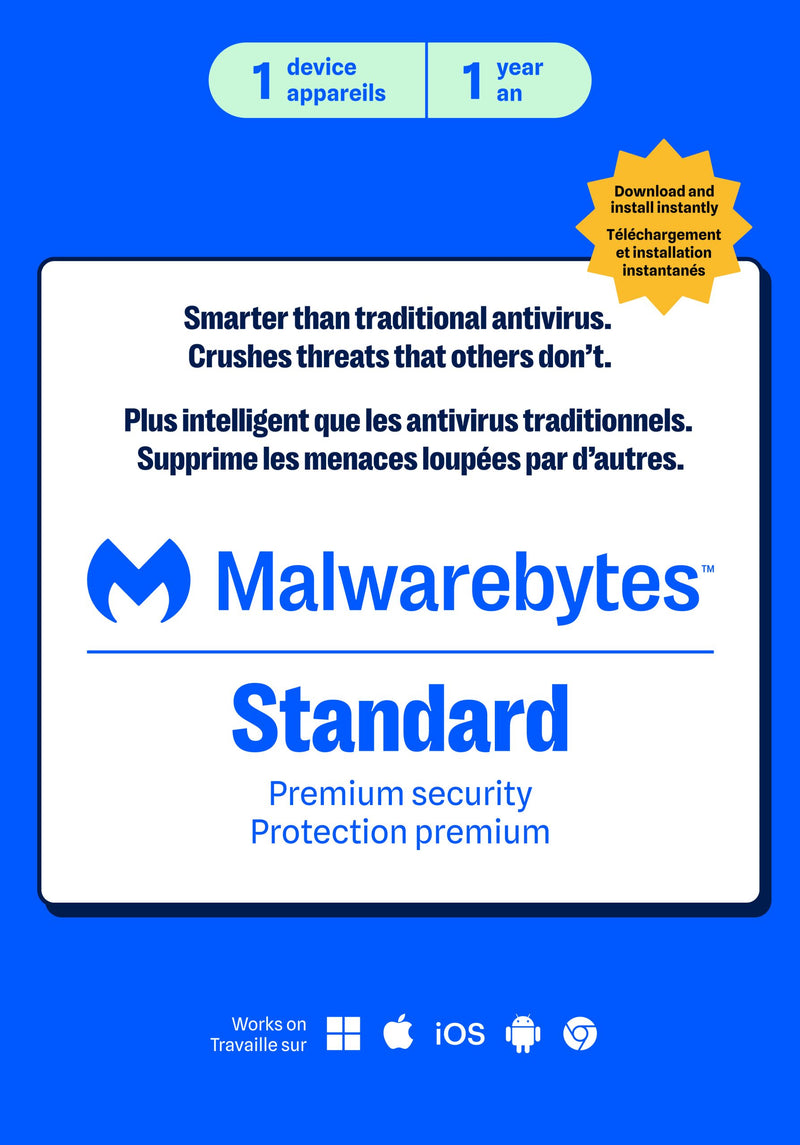 Malwarebytes - Premium Antivirus | 1 Device, 1 Year (Tech Trifold) - retail licence package