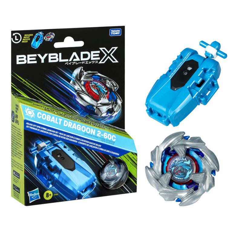 Beyblade X - Lanceur et toupie Cobalt Dragoon Deluxe
