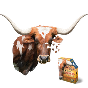 Madd Capp Puzzles – I Am Longhorn Jigsaw Puzzle | 520 Pieces – puzzle and packaging
