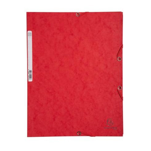 Soft Card Folder 3 Flaps + Elastic. Red  (9.45x12.6in)