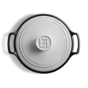 Emile Henry Sublime+ Round Casserole 5.5L Ardoise et Blanc