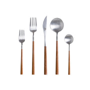 Mito - Brushed Wooden Cable Flatware 5 Pieces - Set of 12