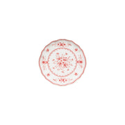 Vila - White-red Appetizer Plate | 7" / 17 cm - Set of 6