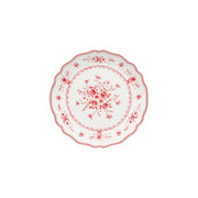 Vila - White-red Salad/dessert Plate | 8" / 21 cm - Set of 6
