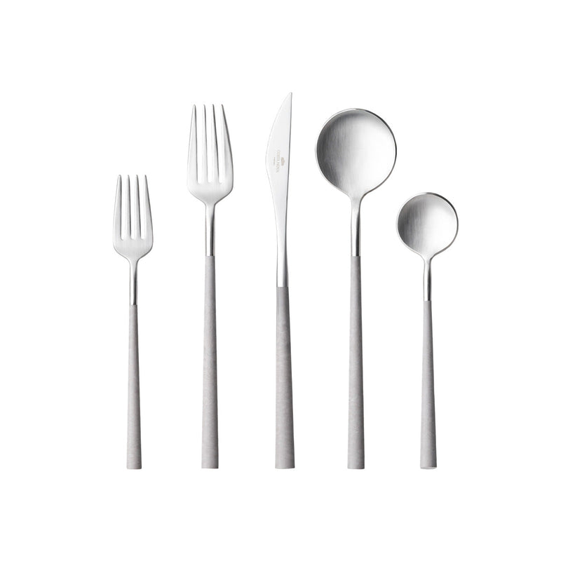 Mito - Brushed - Cloud Grey Flatware 5 Pieces - Set of 12