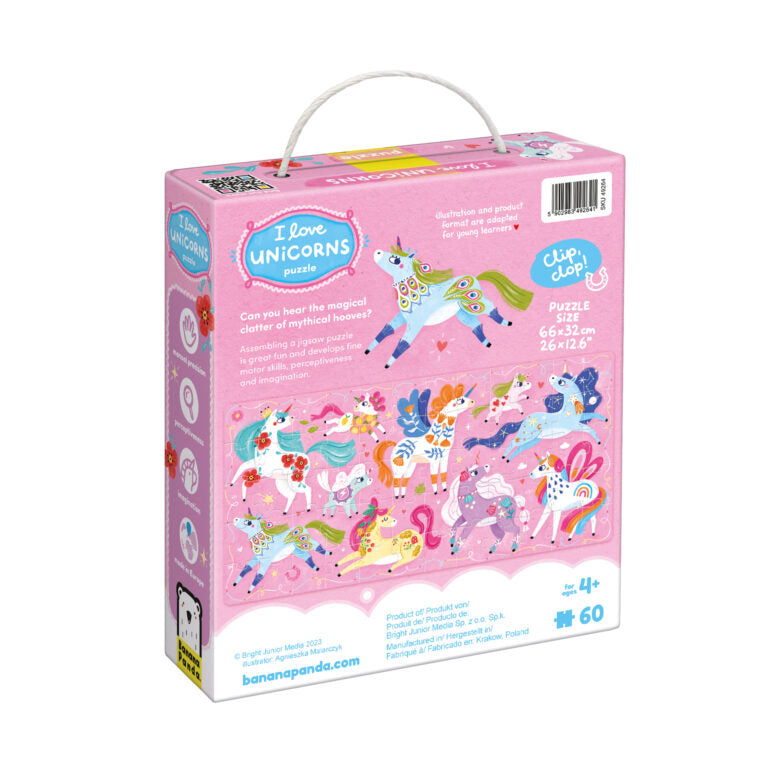 Banana Panda - J'adore les licornes - Puzzle 60 pièces (4 ans et +)