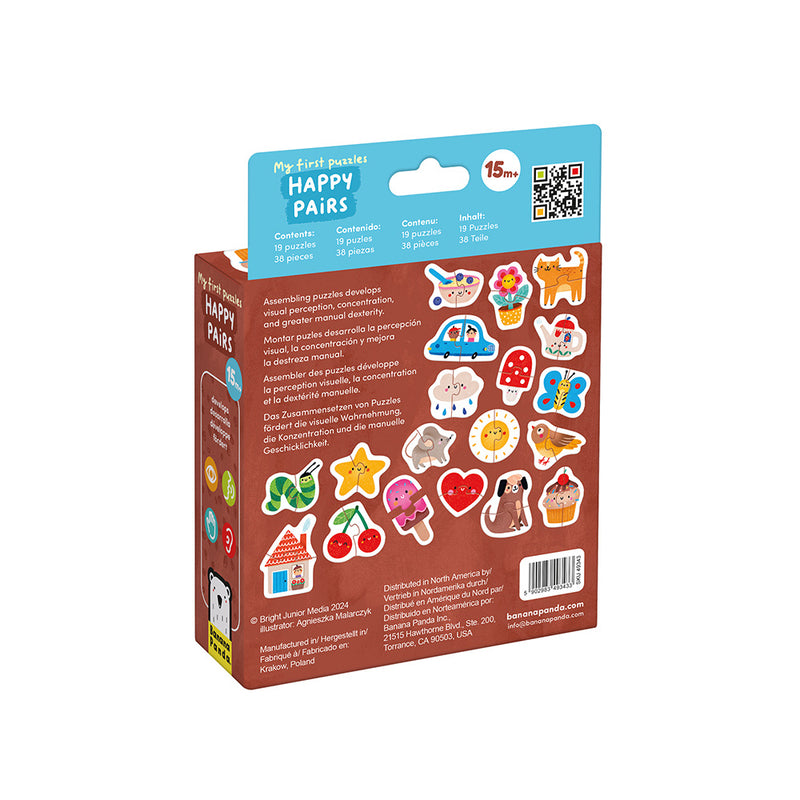 Banana Panda - Mes Premiers Puzzles - 2 Puzzles x 19 Mini Puzzles - Paires Joyeuses - (15M+)