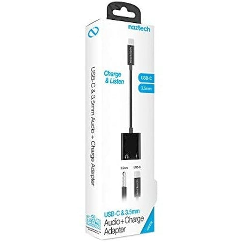 Naztech - USB-C Charging Adapter 3.5 mm & USB-C in - to USB-C Out
