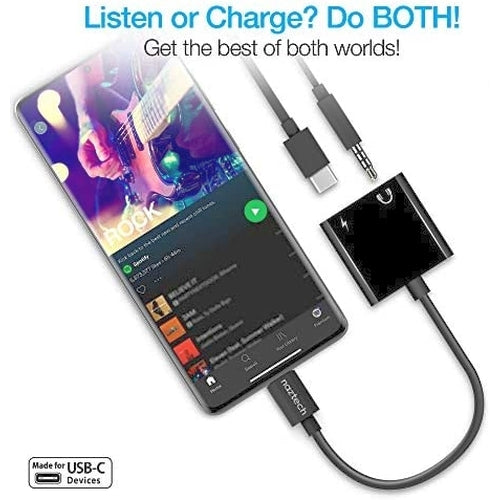 Naztech - USB-C Charging Adapter 3.5 mm & USB-C in - to USB-C Out