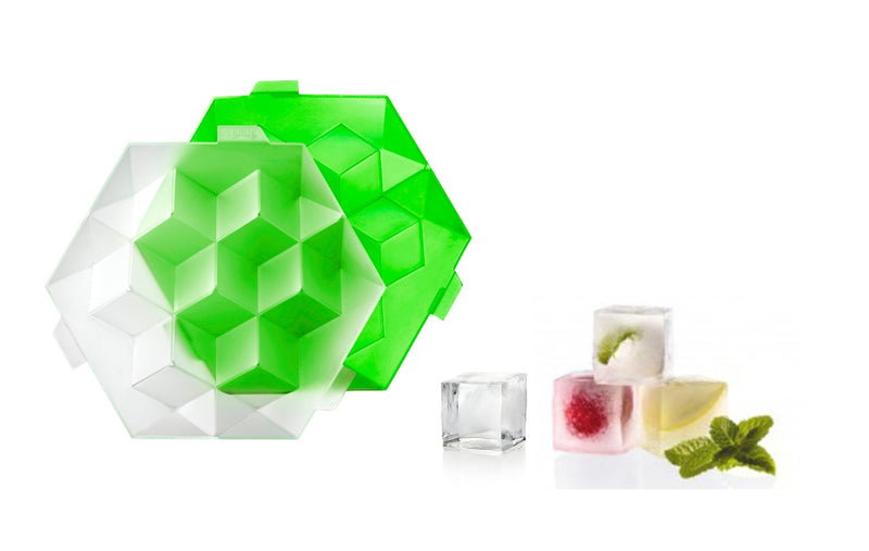 Lékué - Giant Ice Cube Tray with Lid - Green - 7 Cavities