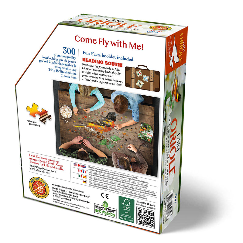 Madd Capp Puzzles – I Am Oriole Jigsaw Puzzle | 300 Pieces – back of packaging