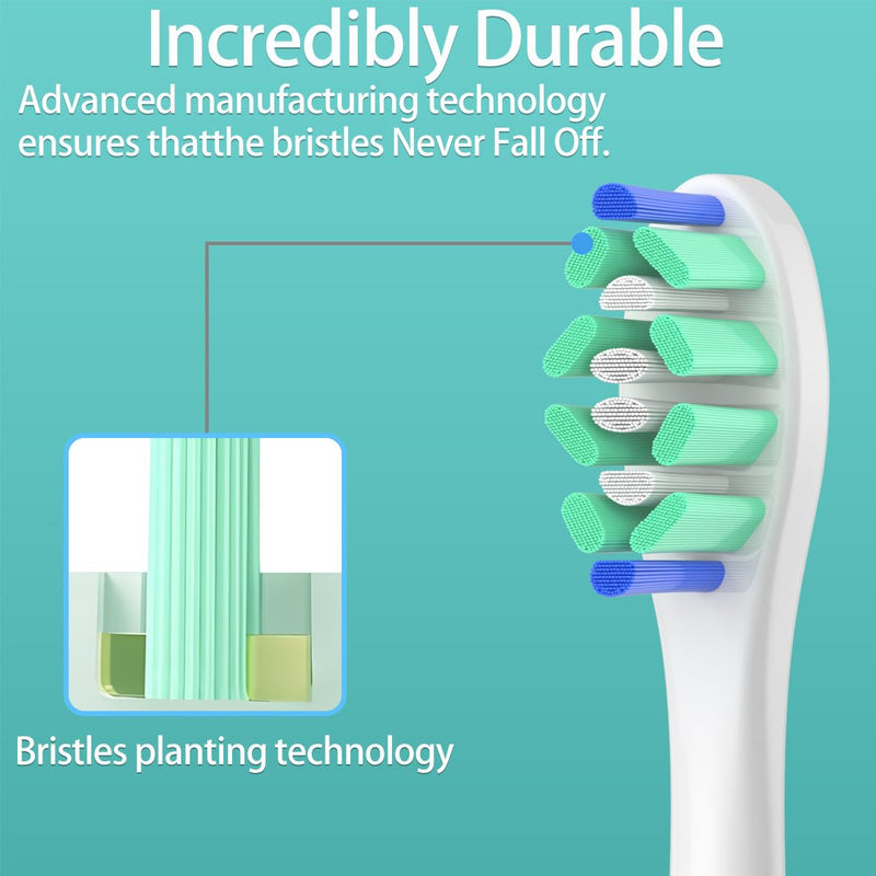 Cusnikelo Replacement Brush Heads Compatible with Philips Sonicare, 16 Pack