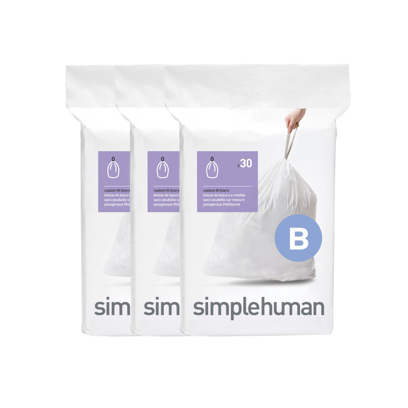 simplehuman Code B Trash Can Liners CW0251, 6 L, 90 Count