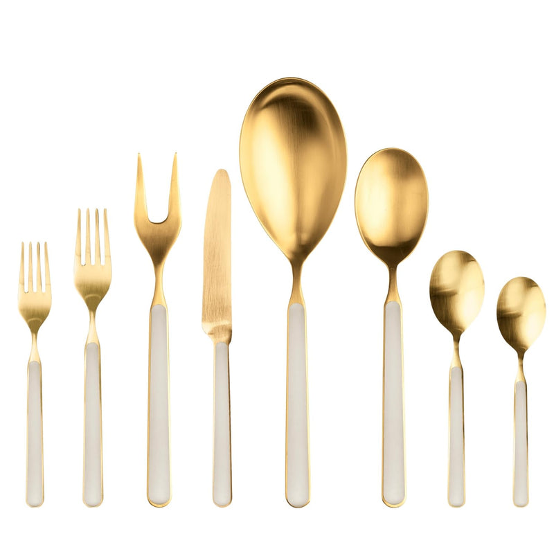 Mepra - Fantasia Ice Gold Turtle-Dove - 43-Piece Flatware Set