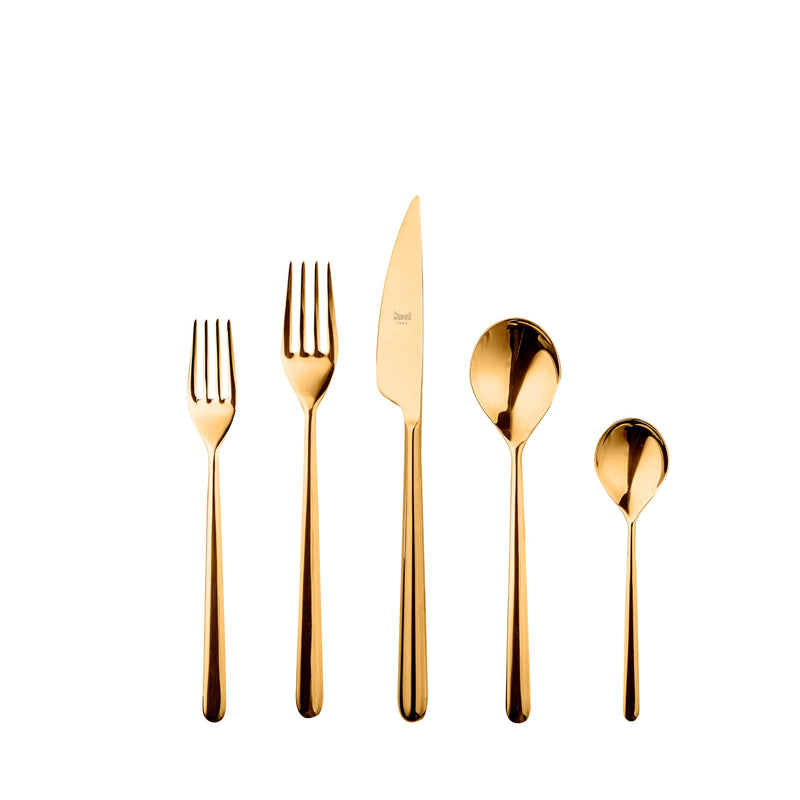 Mepra - Linea Gold - 5-Piece Flatware Set