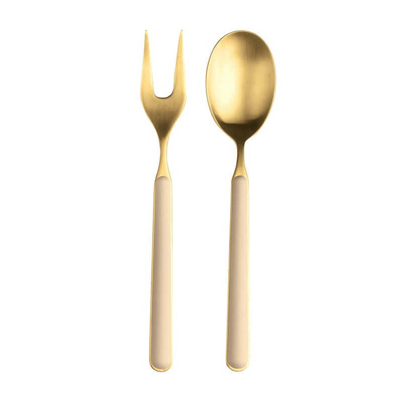 Mepra - Fantasia Ice Gold Sesame - Ménagère de service 2 pièces