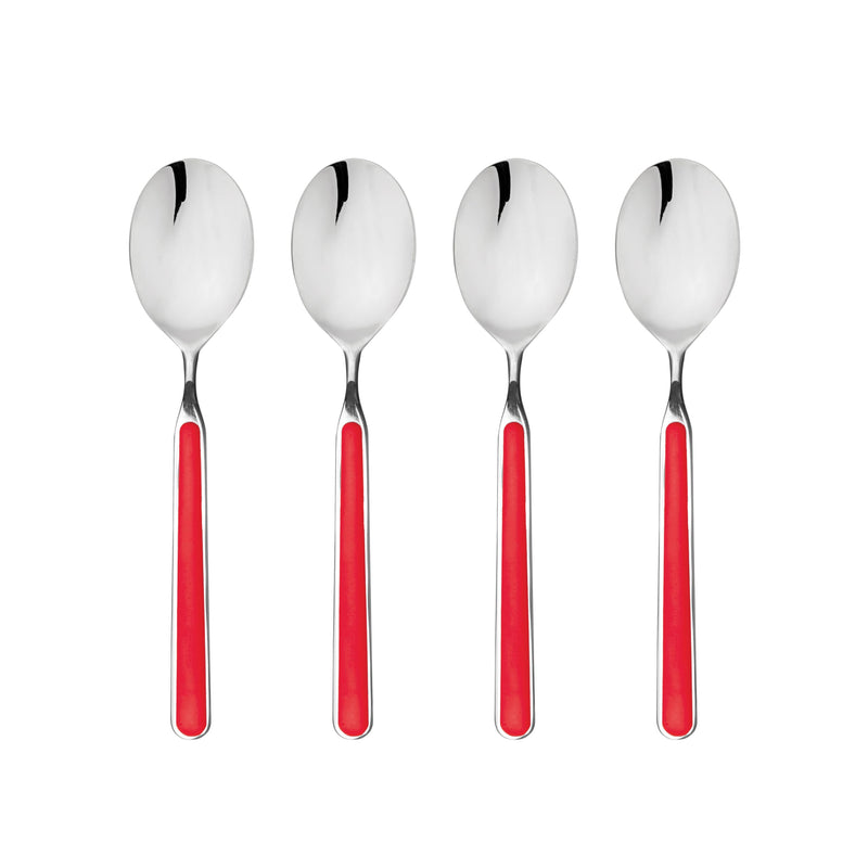Mepra - Fantasia American Red - 4-Piece Coffee Spoon Set