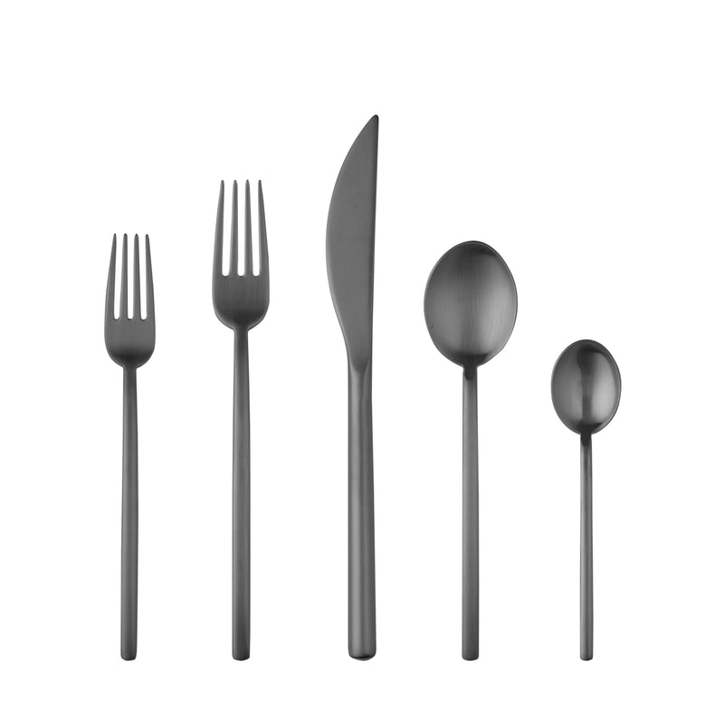 Mepra - Due Ice Black Gold - 5-Piece Flatware Set