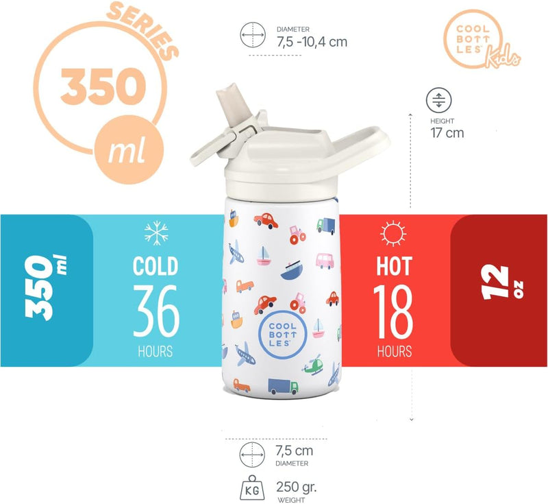 Cool Bottles - Kiddies 350 mL - Dreamworld Series - Little Wheels