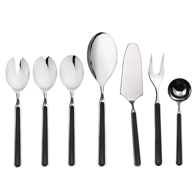 Mepra - Fantasia Black - Ménagère de service 7 pièces