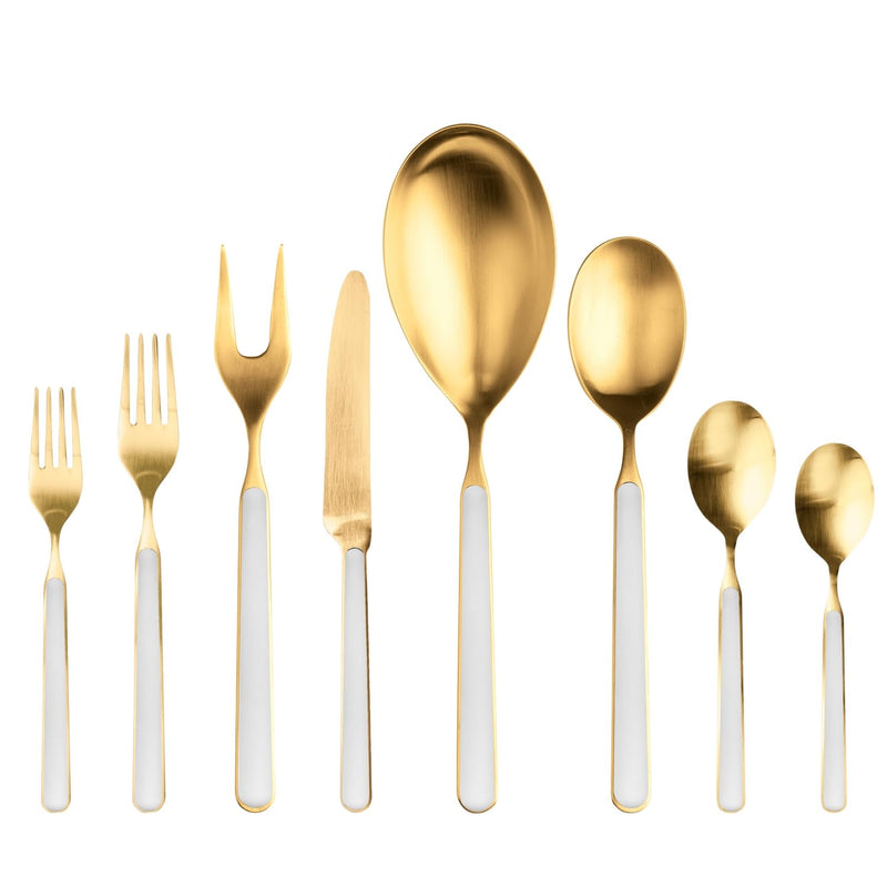 Mepra - Fantasia Ice Gold Porcelain - 43-Piece Flatware Set