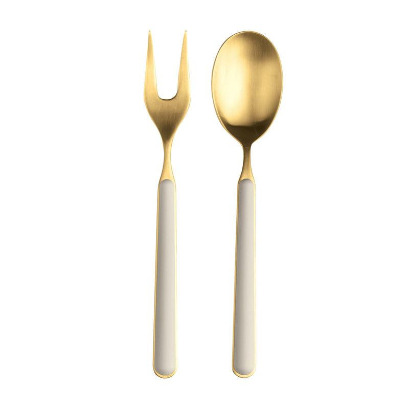 Mepra - Fantasia Ice Gold Tourterelle - Couverts de service 2 pièces
