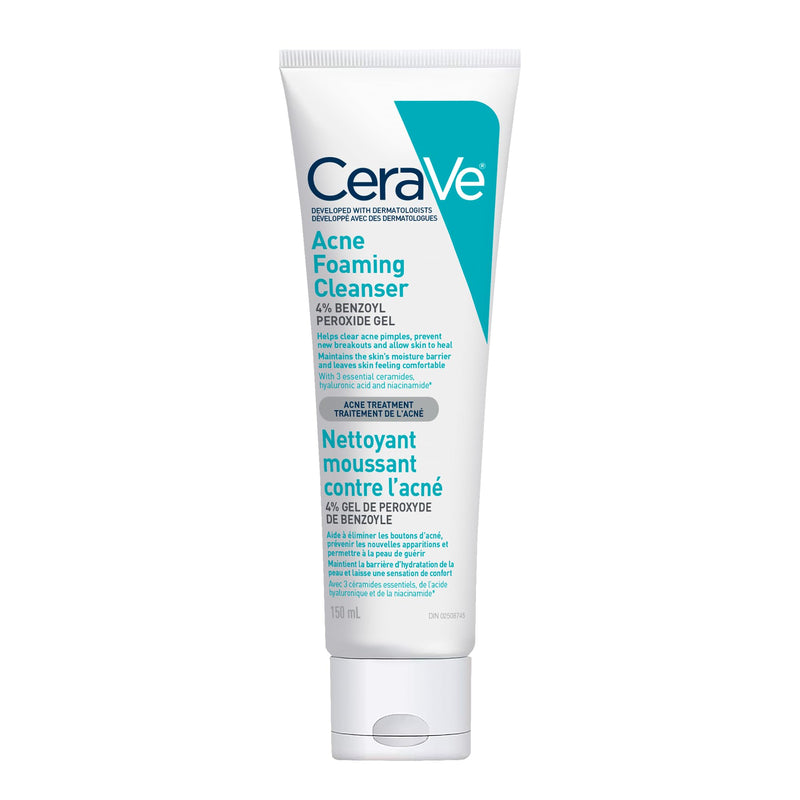 CeraVe - Acne Foaming Cleanser - 4% Benzoyl Peroxide - 150 mL