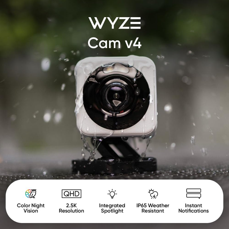 Wyze Cam v4 Security Cameras WYZEC4WHX2, White, 2 Pack