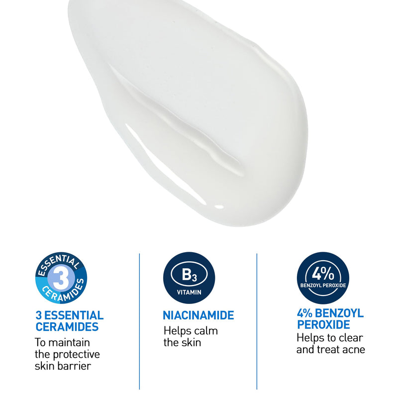 CeraVe - Acne Foaming Cleanser - 4% Benzoyl Peroxide - 150 mL
