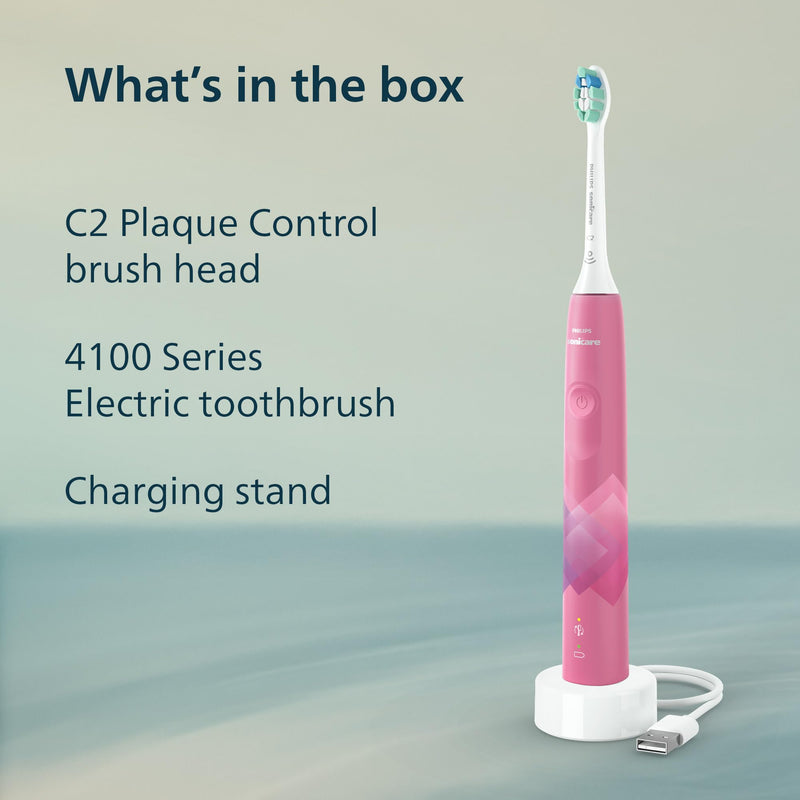 Philips Sonicare 4100 Electric Toothbrush HX3689/21, Paradise Pink