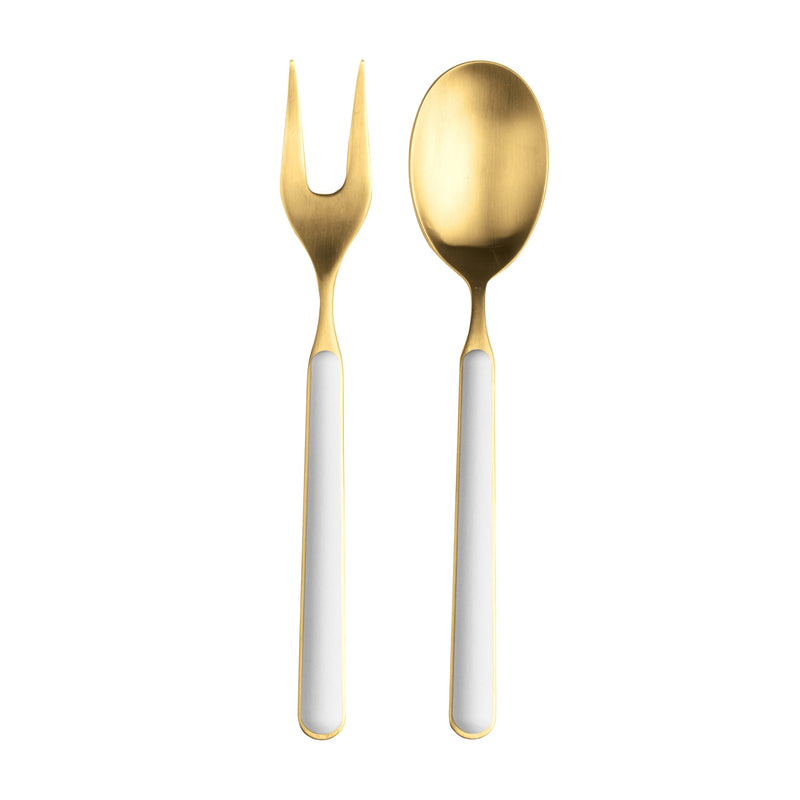 Mepra - Ménagère de service 2 pièces - Porcelaine Fantasia Ice Gold