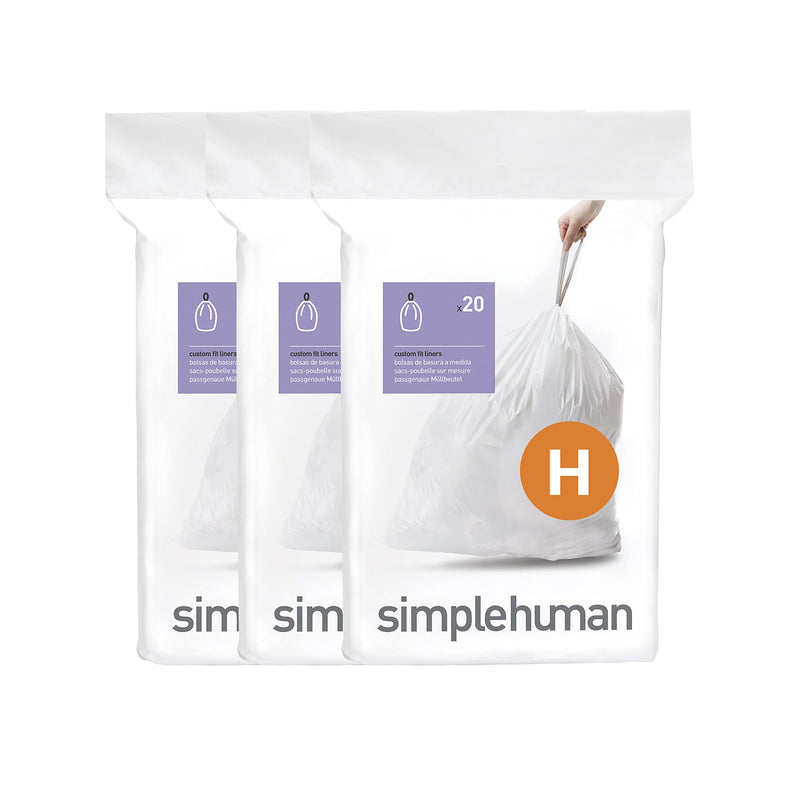 simplehuman Code H Trash Liners CW0258, 30–35 L, 60 Count
