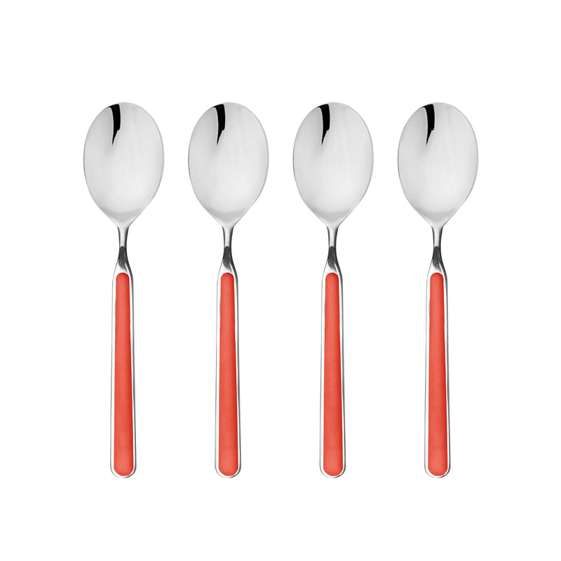 Mepra - Fantasia American New Coral - 4-Piece Coffee Spoon Set