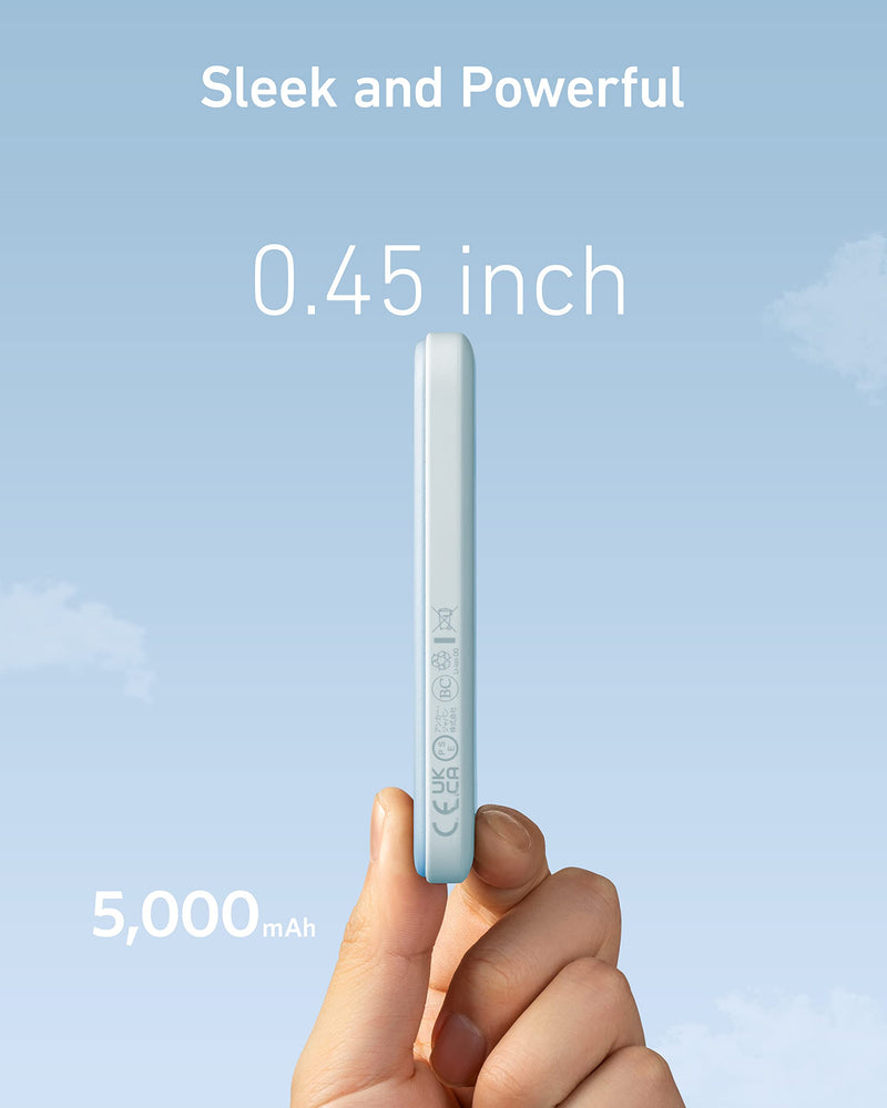 Anker - 621 (A1610) - MagGo 5,000mAh Magnetic Power Bank - Blue