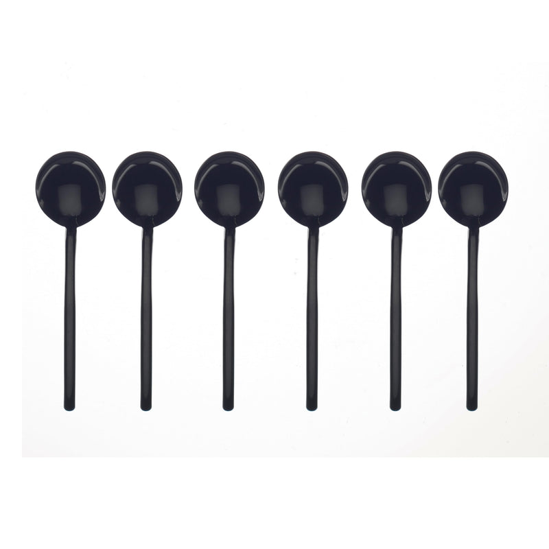 Mepra - Set de 6 cuillères à expresso Due Black Gold