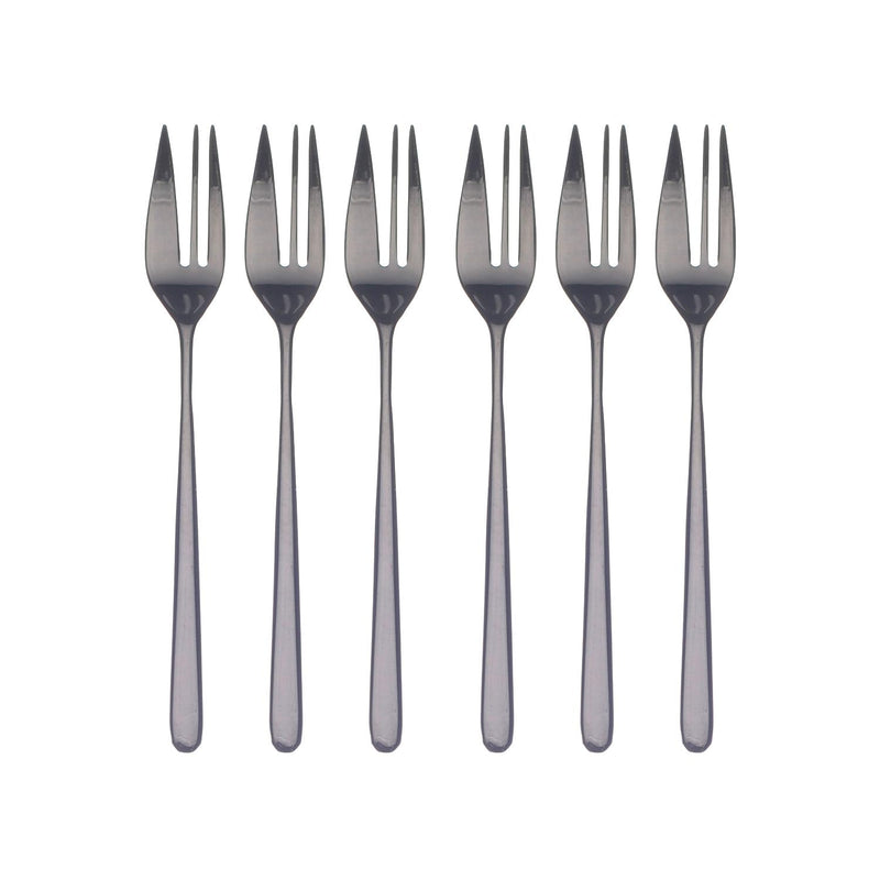 Mepra - Linea Black Gold Cake Fork Set - 6-Piece Set