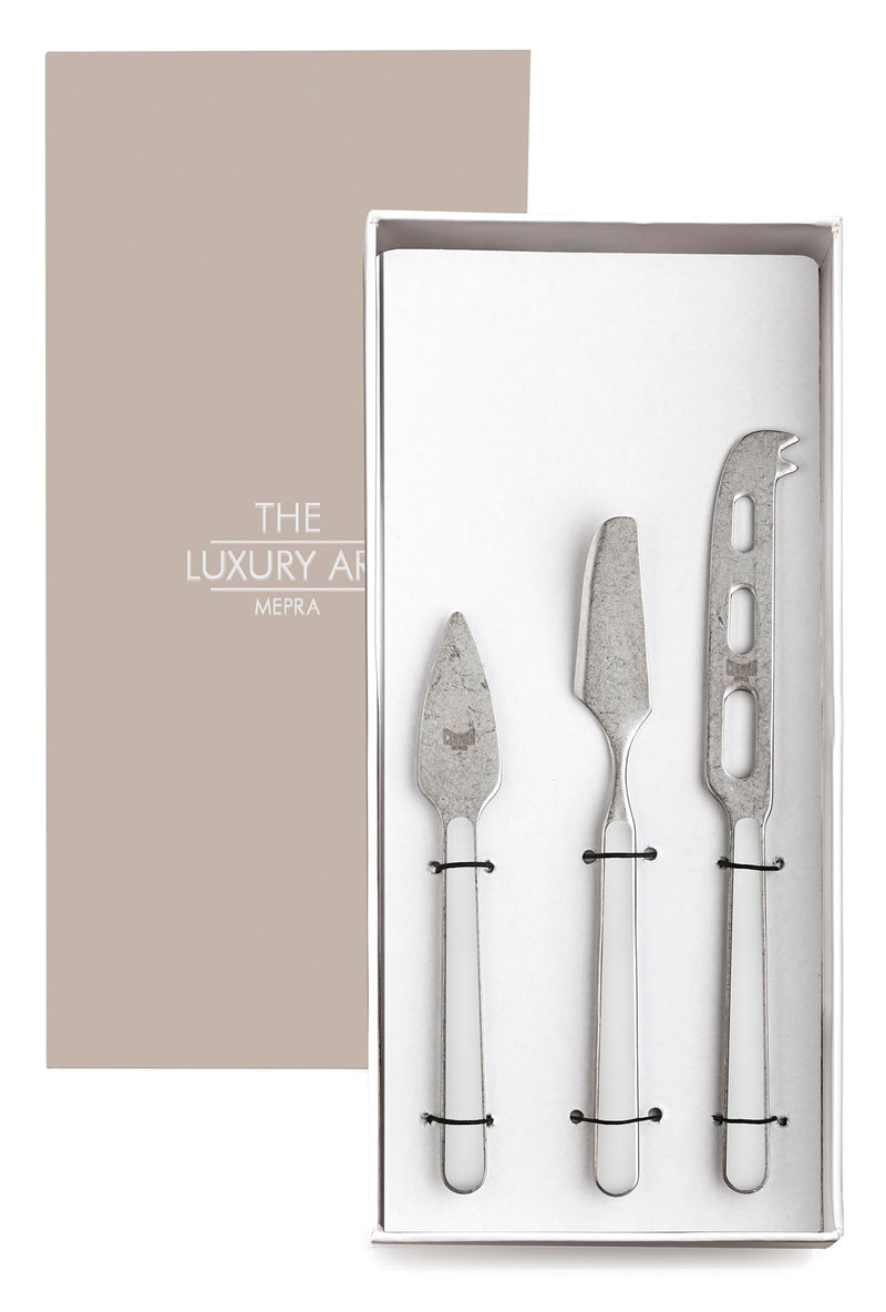 Mepra - Fantasia China Pewter - 3-Piece Cheese Knife Set