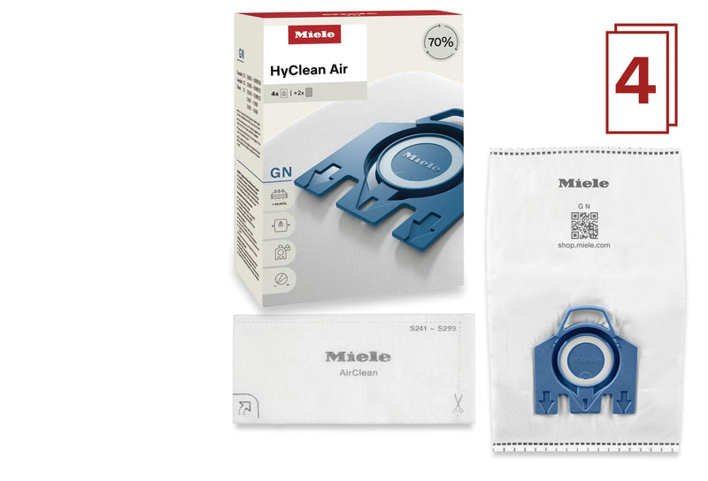 Miele AirClean 3D Efficiency GN Dust Bags, 4 Pack