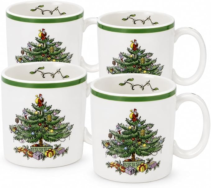 Spode - Christmas Tree - Mug - Set of 4 | 9 oz / 266 mL