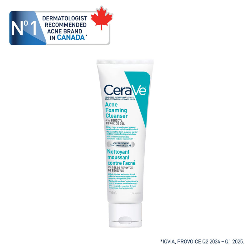 CeraVe - Acne Foaming Cleanser - 4% Benzoyl Peroxide - 150 mL